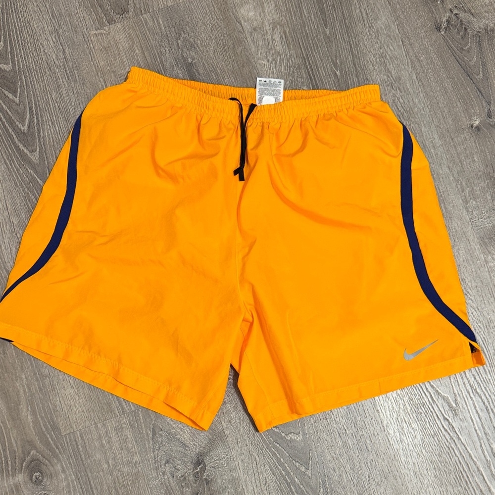 Nike Bright boxer DRIFIT lined Orange Shorts with Navy Trim